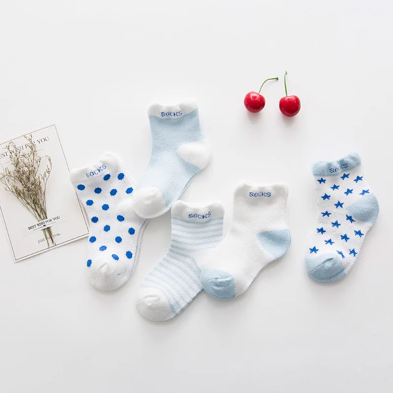 5Pair//lot Kawaii Pattern Cotton Kids Socks Baby Breathable Boys Girls Socks