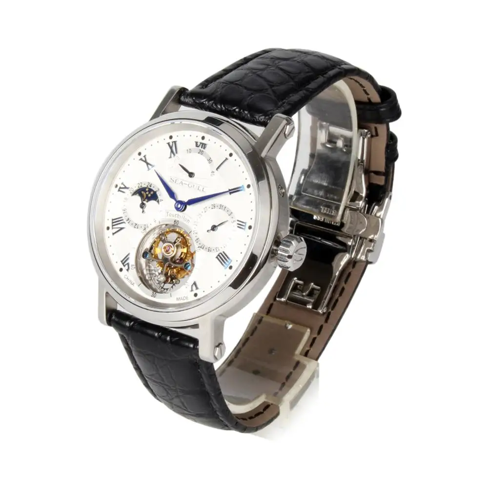 Seagull Tourbillon механические мужские часы 818.927Day Night индикатор запаса мощности ручной