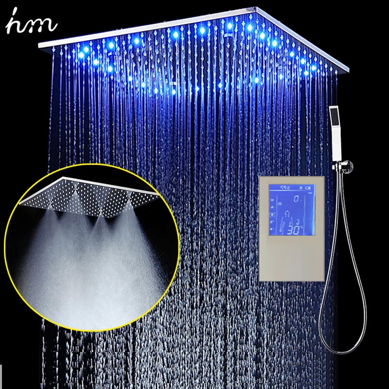 Buy 3Jets LED intelligent digital display rain shower set installed in