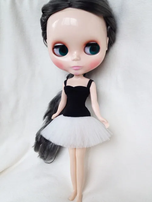1/6 модное платье для куклы Blyth, черно-белая одежда для самостоятельного изготовления, балетное платье для 1/6, аксессуары для куклы Blyth, 30 см, кукла pullip, игрушка для девочек, подарок
