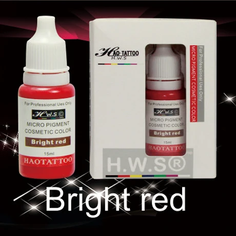 

1Pcs 15ml/bottle Vacuum Aseptic Makeup Pigment Bright Red Professional Semi-Permanent Makeup Tattoo Eyebrows Eyeliner Lip Ink