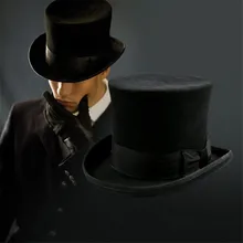 Унисекс стимпанк Mad Hatter топ шляпа Викторианский Винтаж традиционная Шерсть Fedoras Шляпа-цилиндр волшебник трюк котелок шляпа