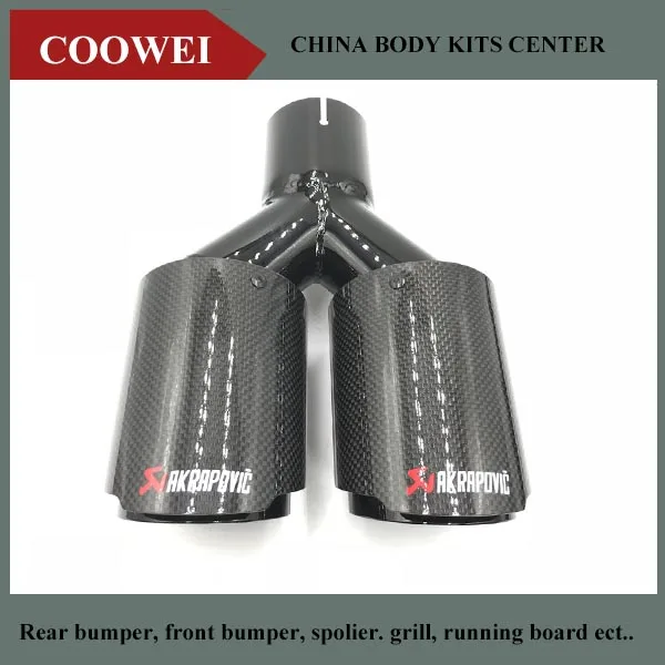 One Pcs 76MM Out Universal Car Styling Black Paint Akrapovic Exhaust