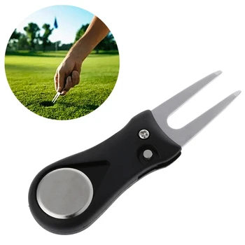 

Golf Divot Repair Switchblade Pitch Groove Cleaner Pitchfork Putting Green Forks Y51D