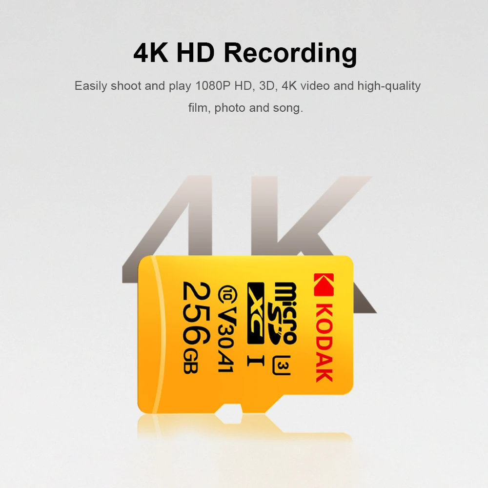 Kodak U3 A1 V30 Micro SD карта 128 ГБ 32 ГБ 64 Гб 256 ГБ 512 Гб класс 10 карта памяти 32 64 128 256 Гб Видео телефон карта памяти