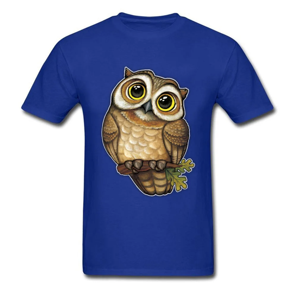 Golden Owl High Quality Men T Shirt Round Neck Short Sleeve 100% Cotton Fabric Tops Shirt Funny Tops T Shirt Drop Shipping Golden Owl blue