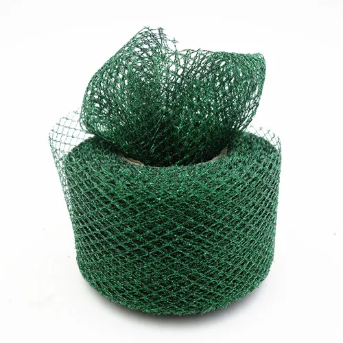 5 см 25 ярдов Алмаз отверстие блеск сетка тюль ролл для DIY Christimas дерево лук украшения подарок Обёрточная бумага 22,8 м - Цвет: Green