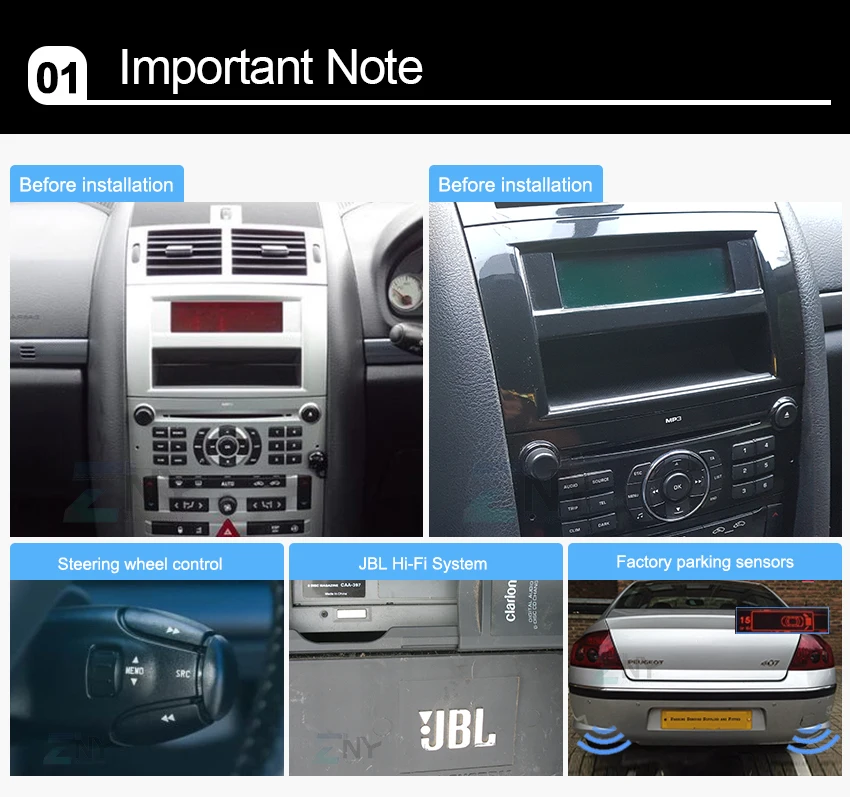 Perfect 7" HD Android 8.1 Car GPS Stereo For Peugeot 407 Auto Radio FM RDS DVD WiFi Navigation BT Audio Video Multimedia Backup Camera 2