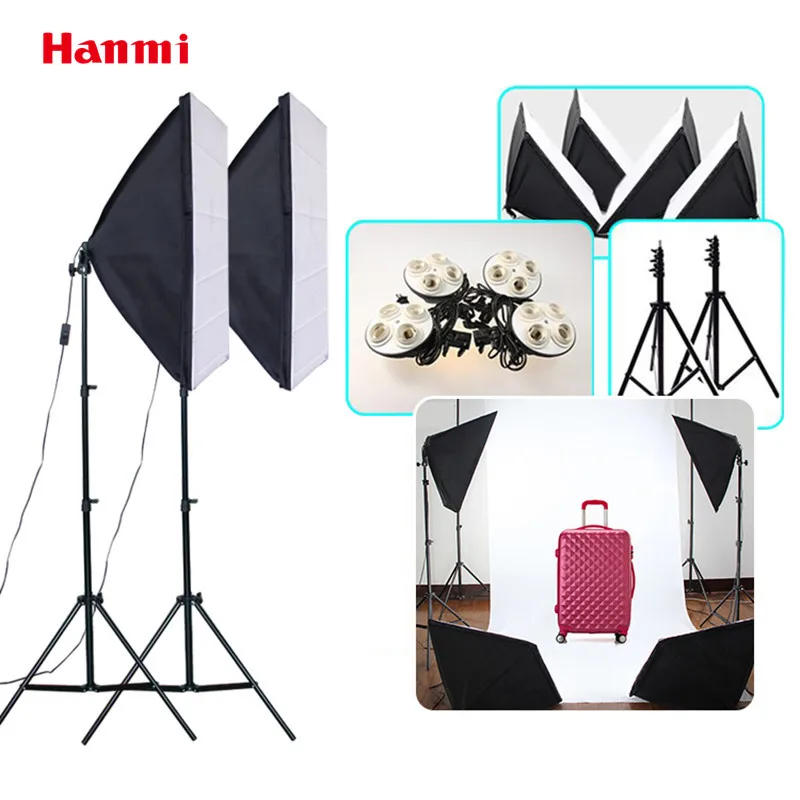 

Hanmi Dslr Camera Fotografica Light Box Mini Studio Soft Box Light Stand Tripod Softbox For Photography Background Photo Studio