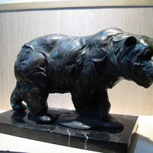 USPS в США S3100 Western Art Decor Медь Бронзовая Скульптура Белого Медведя Базы Мрамора Статуя Фигурка