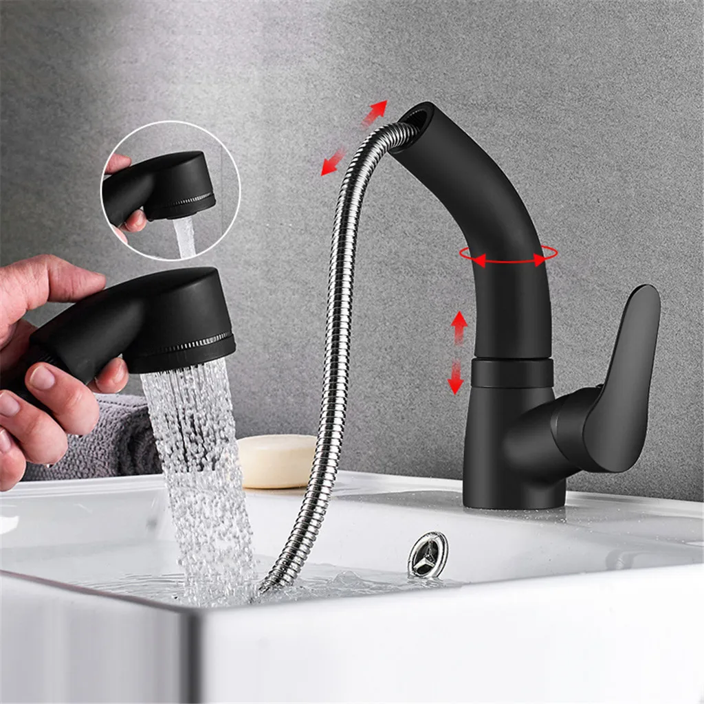 

Height Adjustable Pull-out Sink Tap Kitchen Basin Laundry Table Dishwash Kitchen Sink Faucet Sensor Stainless Steel Touch Faucet