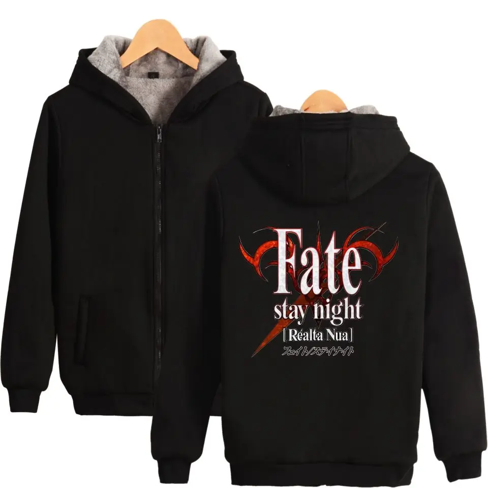 Fate Stay Night зимняя Толстовка для девочек Флисовая теплая куртка утепленное пальто