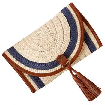 

Handmade Bali Beach Bags Women Summer Island Straw Knitted Handbag Crossbody Wicker Bag Woven Flap