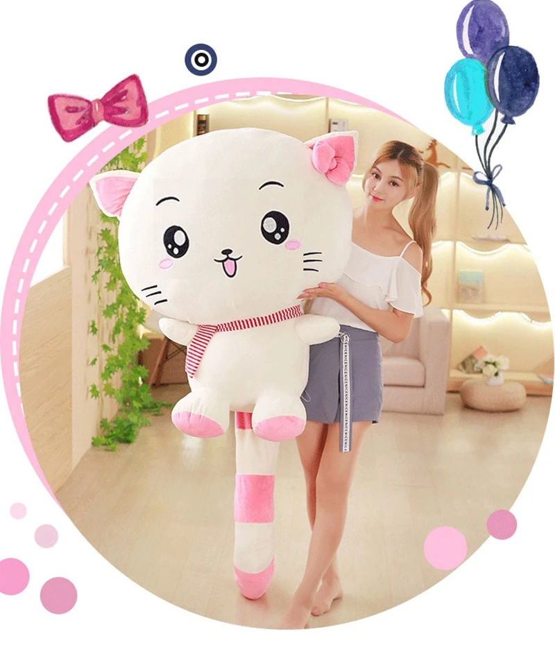 Dorimytrader Kawaii Cartoon Cartoon Plush Toy Giant Cute Anime Fat Kitten Doll for Girl Friend Deco 70cm DY50516 (3)