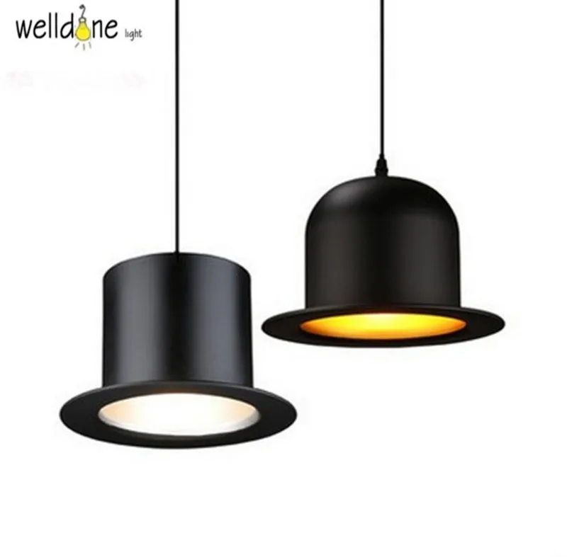 aluminum hat suspension lamp black cap JEEVES AND WOOSTER pendant light