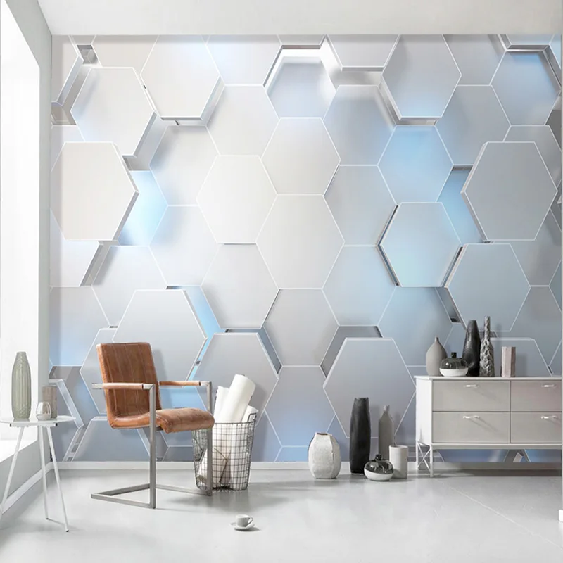 Geometria Estéreo Pintura de Parede Moderna Papel de Parede Mural Personalizado de Qualquer Tamanho Ktv Bar Fundo Papel de Decoração de Parede 3d