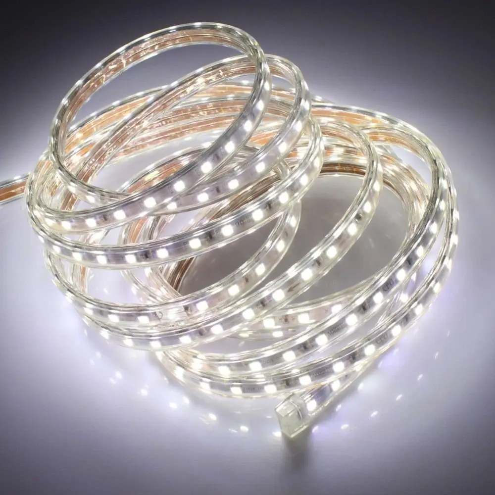 #Best AC 220V led strip light 5050 5m 300led waterproof IP65 led tape with power plug RGB led rope ribbon white 6500k 3000k red blue