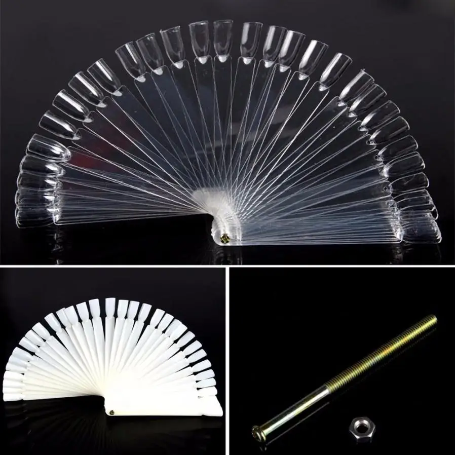 

50Pcs Nail Art False Tips Sticks Practice Display Fan Board Design Tools Nov.10