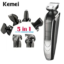 Kemei 5 in 1 Waterproof Rechargeable Electric Beard Trimmer New Cutter Hair Clipper Professional Hair Trimmer For Men KM-1832