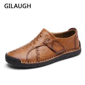 Image for GILAUGH 2021 Leather Men Casual Shoes Brand Classi 