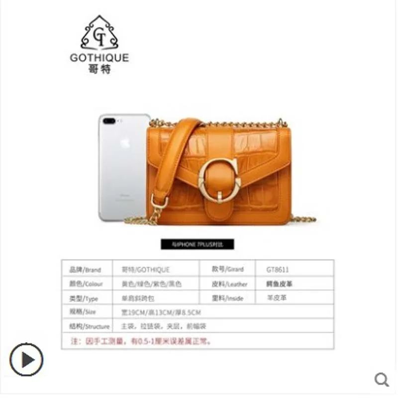 gete 2019 new 2018 new crocodile leather women's bag large capacity single shoulder cross body bag leather ladies fashion small
