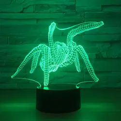 7 цветов Изменение 3D Home Decor паук Led прикроватная животного светильник для детского праздника подарок Luminarias ночник настольная лампа