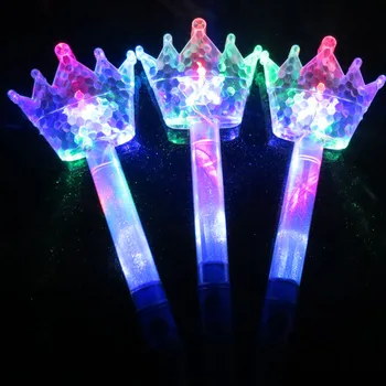 

LED Flashing Stick Children Girls Fairy Magic Wand Sticks Light up Princess Crown Cheer Party Prop Accessories