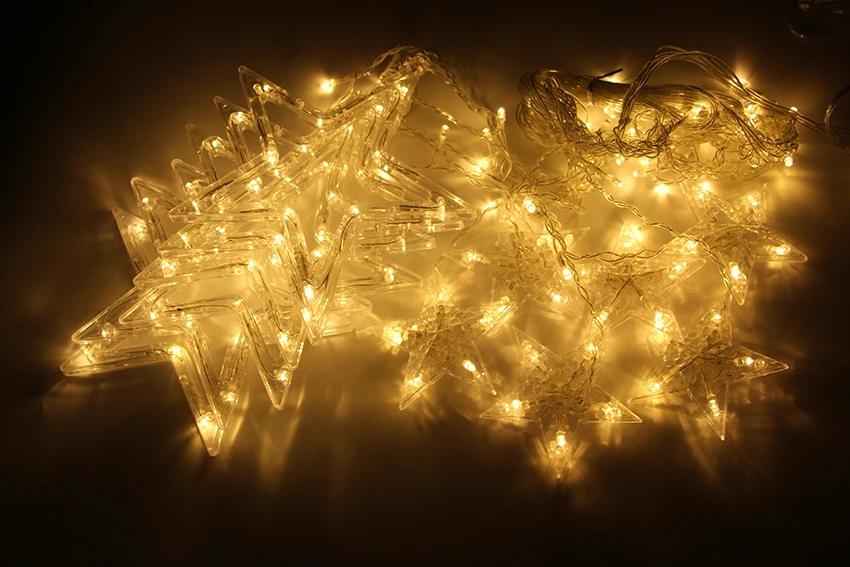 2,5 м 138 светодиодный наружный светильник со звездами, Рождественская гирлянда, светодиодные занавески, для дома, вечерние, Декор, Звездный Сказочный светильник для свадьбы