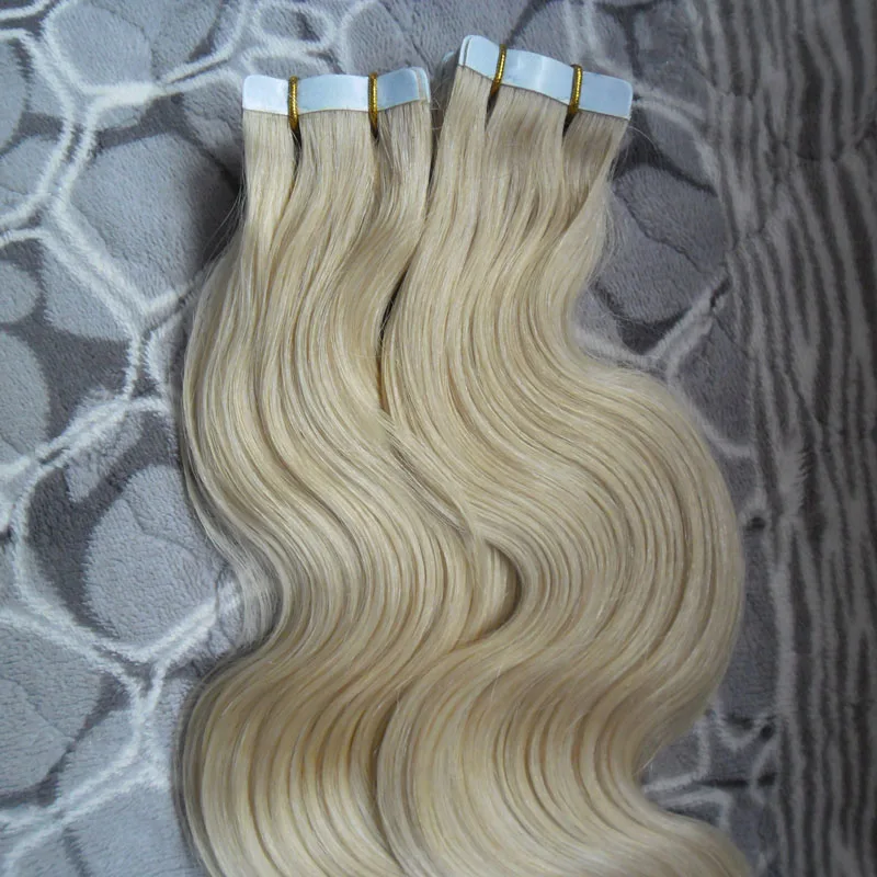 Wholesale Brazilian Body Wave Tape Hair Extensions Blonde Tape Hair