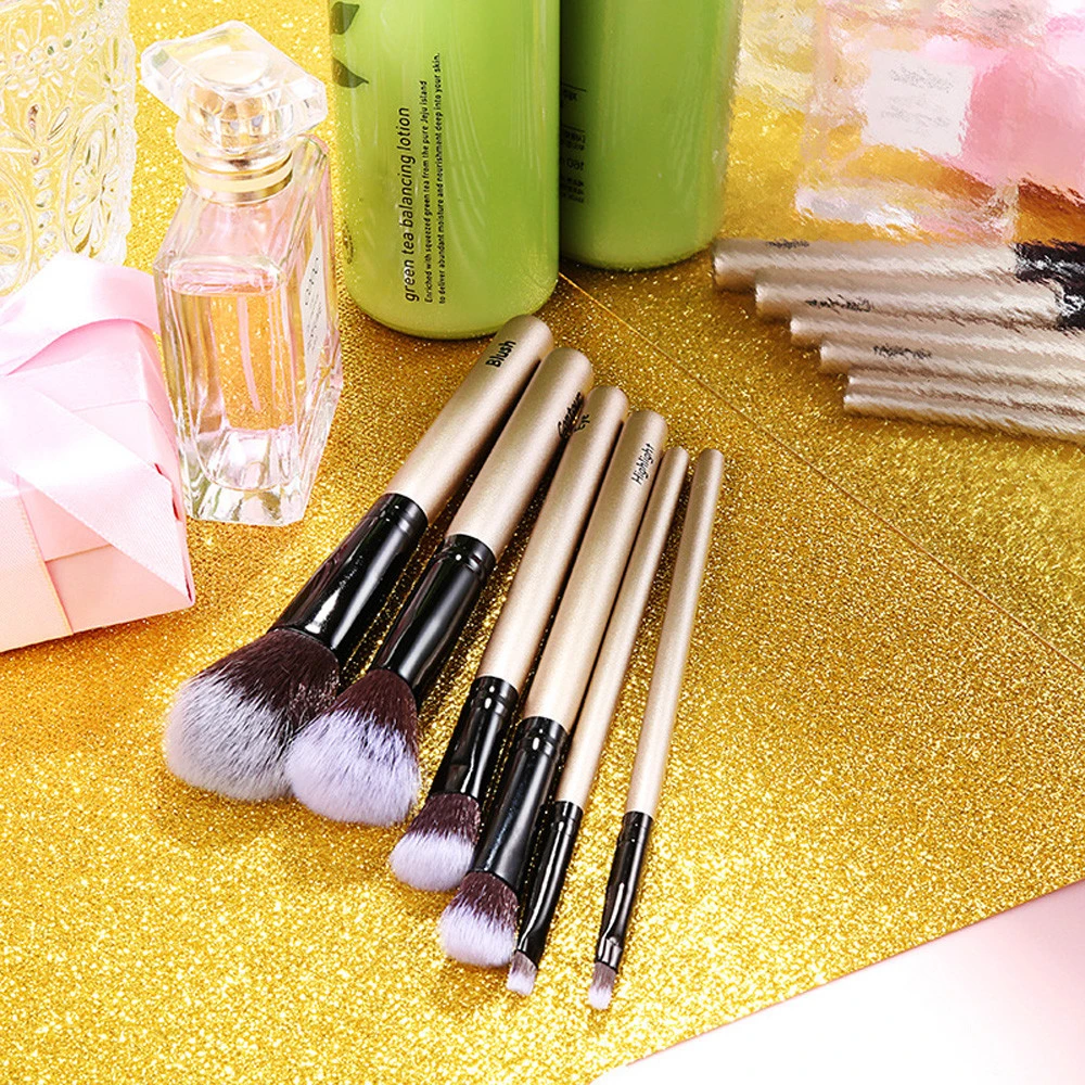 6PC Wooden Cosmetic Makeup Brush Brushes Set Foundation Powder Eyeshadow (1)