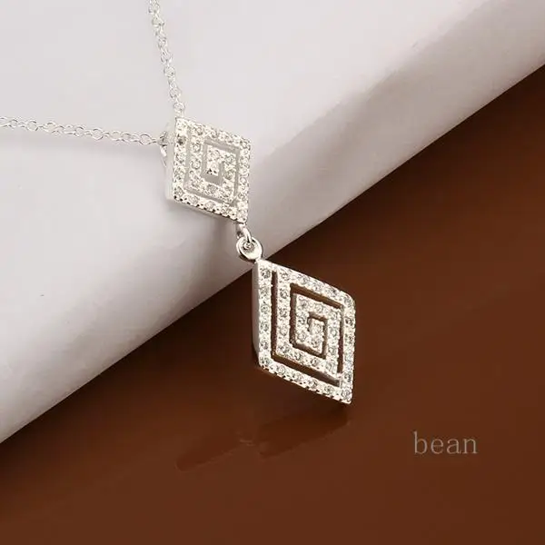 Necklaces Pendants Chain 925 Sterling Silver Plate Jewelry Top Grade Exquisite Collarbone Rotate Locket | Украшения и аксессуары