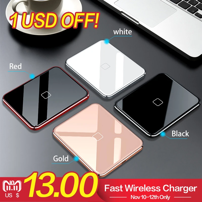 

1 USD OFF!! 10W Qi Wireless Charger For iPhone 8 8 Plus X XS max fast charger for Samsung Galaxy S8 9 PLUS NOTE 8 9 charger