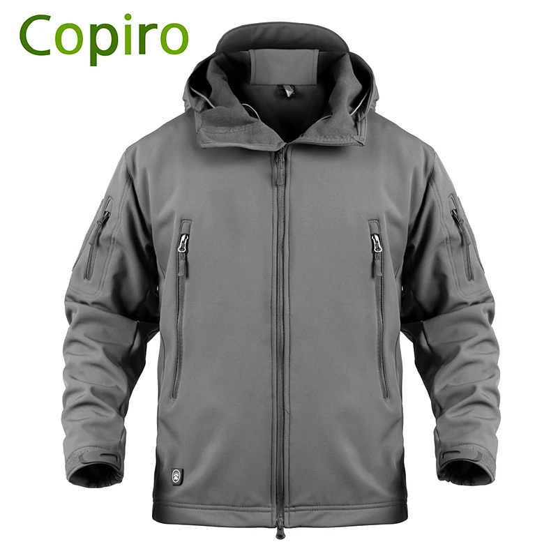 Copiro Softshell Men's Outdoor Tactical Coat Hiking Mens Sports Jackets Windbreaker Polar Fleece Camping Military Clothes