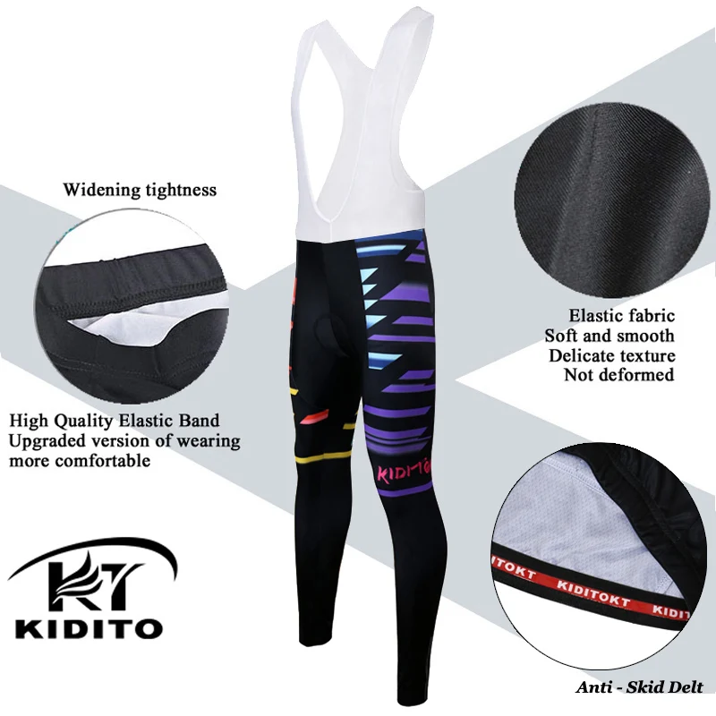 KIDITOKT велошорты Pro bib pants женские спортивные зимние супер теплые термо флисовые MTB велосипедные командные трико и брюки с 3D гелем