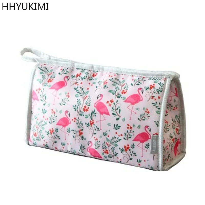 

HHYUKIMI Three-dimensional Printing Travel Beauty Cosmetic Bag Women Travel Portable Makeup Bag Girl Toiletry Organizer(Flamingo