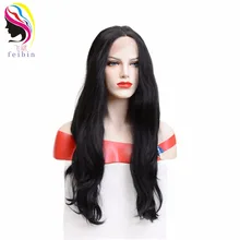 Feibin Синтетические волосы на кружеве парики синтетический парик длинные природа волны Жаростойкие накладные волосы для Для женщин 24 дюйма 60 см для наращивания на всю голову парик D26