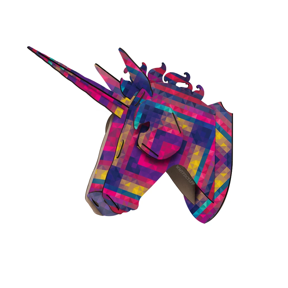 Billige DIY 3D Holz Tier Deer Kopf Kunst Modell Zu Hause Büro Wand Hängende Dekoration Lagerung Inhaber einhorn Hause Dekoration Zubehör