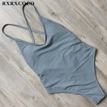 RXRXCOCO горячая цельный купальник 2017 сексуальные купальники женщин Монокини Бандаж боди пуш-ап с открытой спиной лето сплошной Пляжная