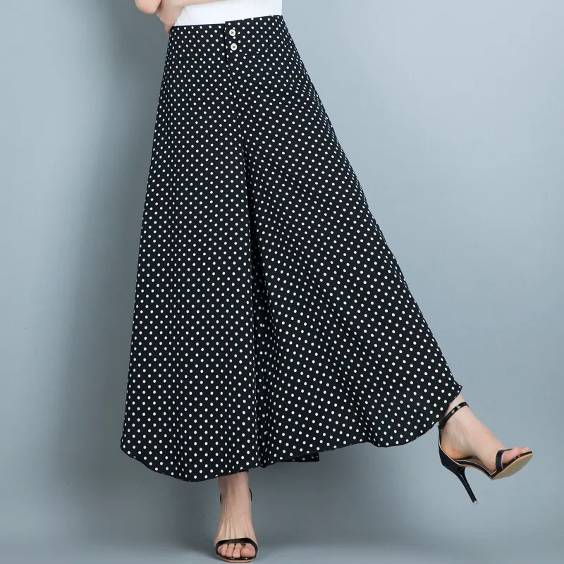 2019 new chiffon skirt pants high waist wide leg pants