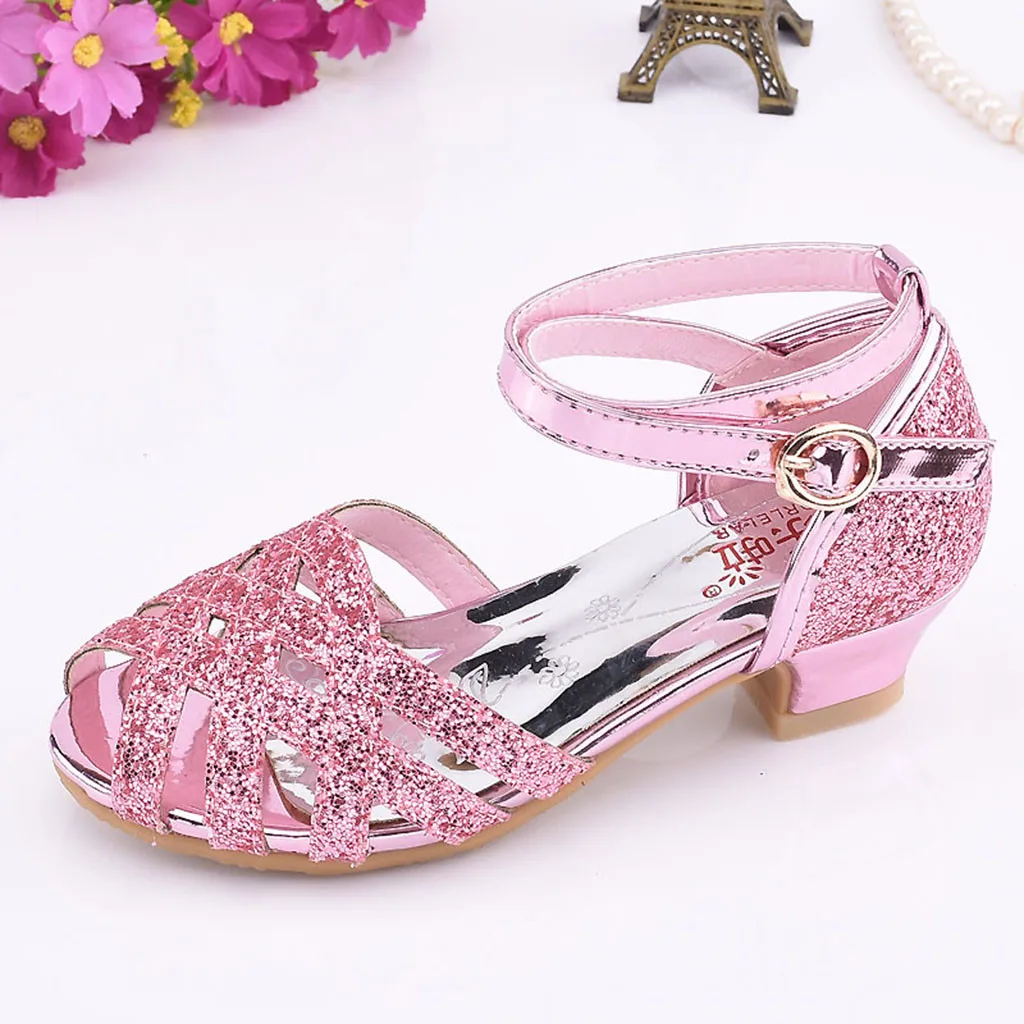 Сандалии для маленьких девочек; обувь для маленьких девочек с блестками; обувь для принцессы сандалии для танцев; sandale fille11.402gg