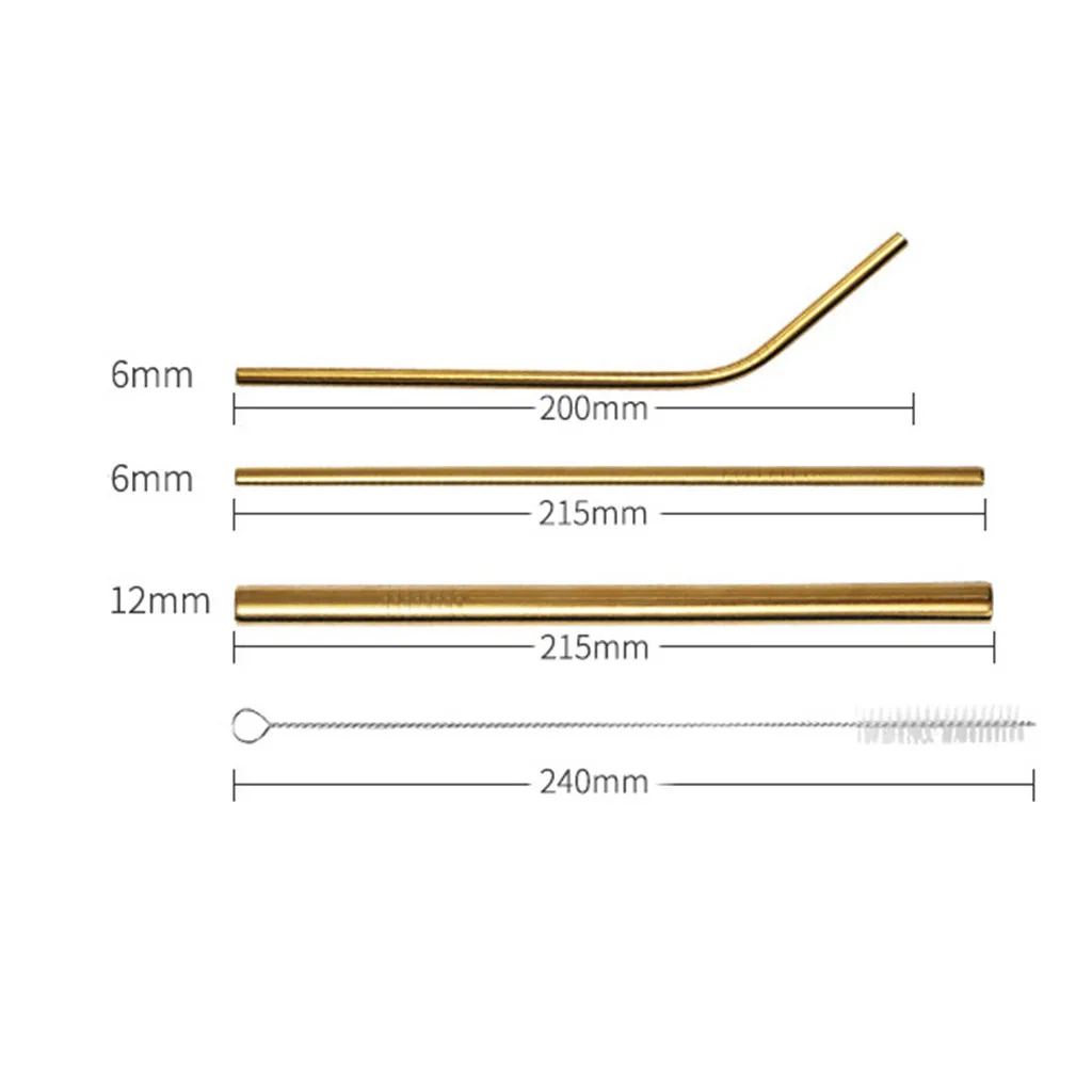 3 шт. нержавеющая сталь металла питьевой соломы Многоразовые трубочки+ 1 Очиститель кисточки Комплект Новое поступление дропшиппинг