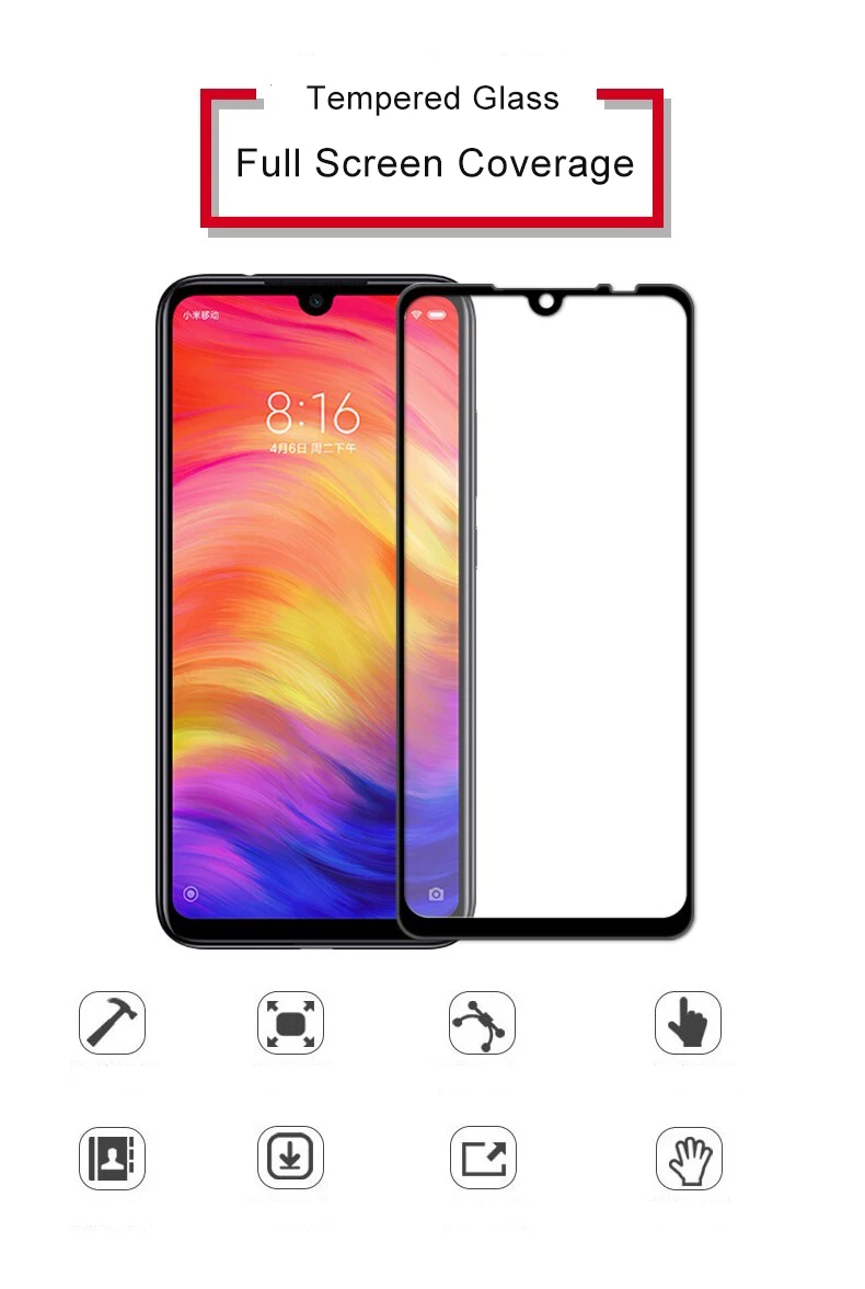 2 упаковки для Xiaomi Redmi Note 7 7S закаленное стекло полное покрытие защита экрана Xiomi Redmi Note 7 Pro Note7 Pro защитная пленка