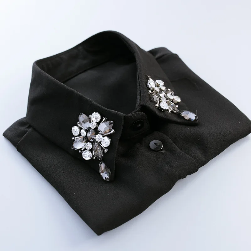 Glass Cross Shirt Belt Collar Necklace Colli Shirt Fake Collar Sweater cotton cloth pointed collar shirt collar peter pan detach