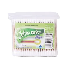 100 шт. ватный тампон для ухода за ребенком деревянная палочка двойная головка хлопковая щеточка для чистки для снятия макияжа мягкая сумка упаковка инструменты для очистки древесины