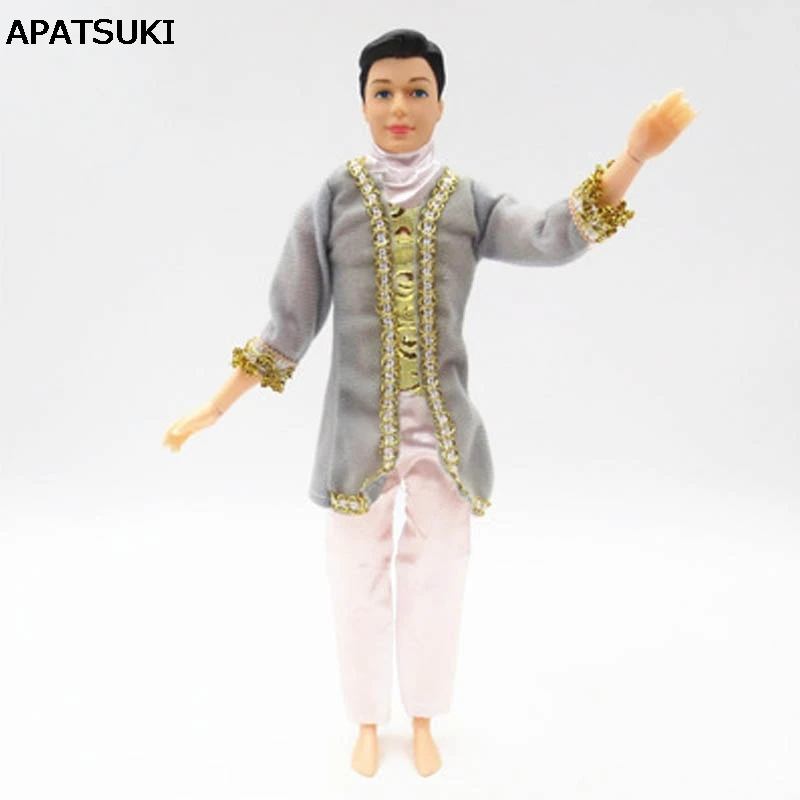 

1set Fashion Clothes For Ken Doll Men's Outfits Daily Casual Wear Coat & Pants Trousers For Barbie Boyfriend Ken Male Kids Toy