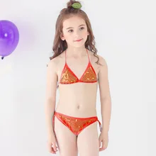 Для девочек Двойка Плавание костюм Новая летняя детская одежда для маленьких девочек набор бикини-танкини Плавание одежда купальный костюм детский купальник