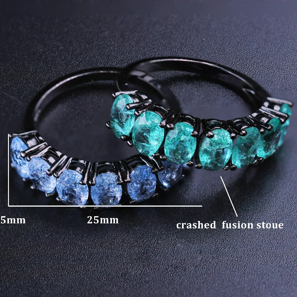 Fusion Stone 2 Pcs/Lot Stylish Couple Rings Copper with White/Black Plated Double Rings for Fashion Women Jewelry RFX001392