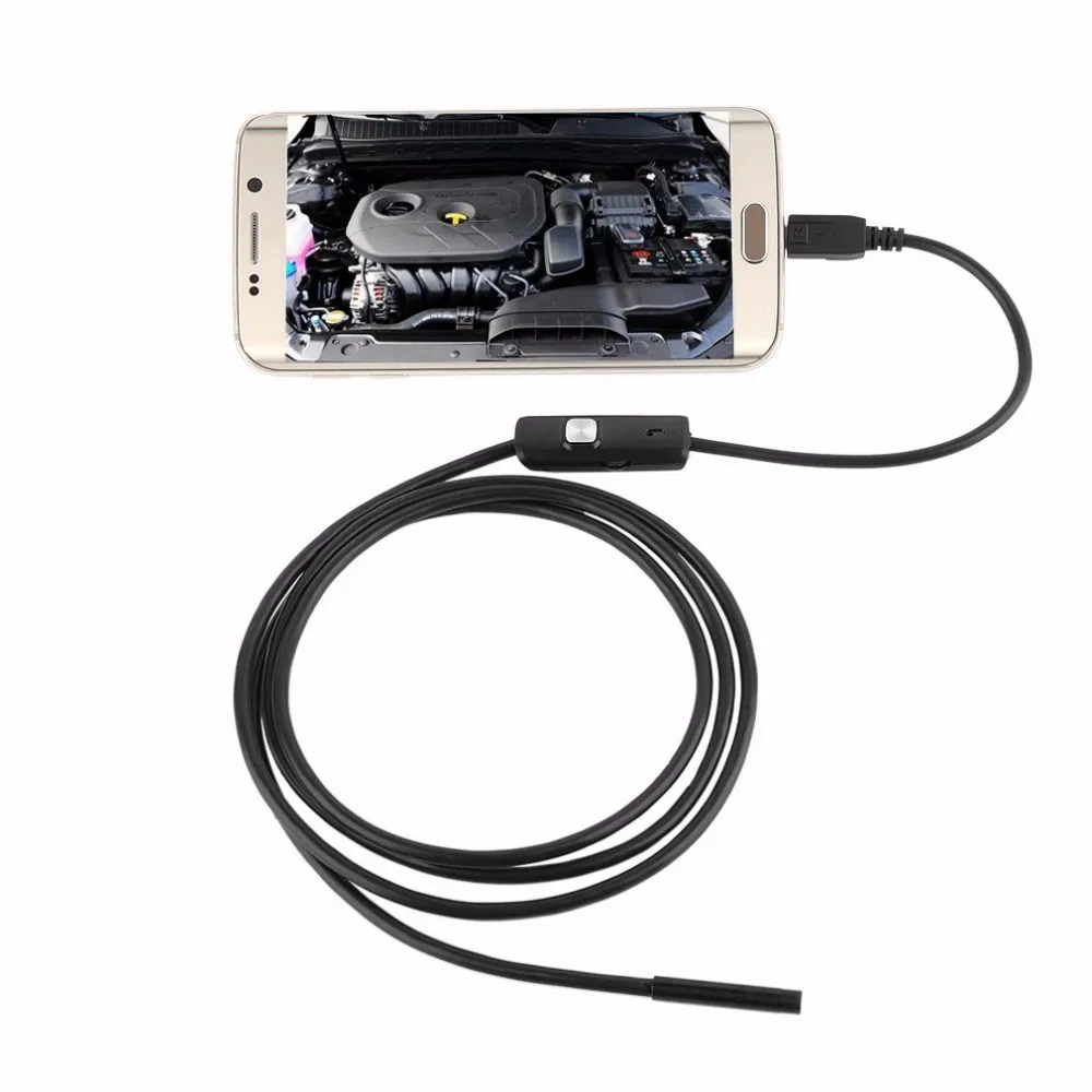 LESHP камера бороскоп 6 светодиодный 7 мм 1/1. 5/2/3,5/5 м водонепроницаемый мини USB инспекционный эндоскоп для Android 640*480 телефонов/1280*720 PC