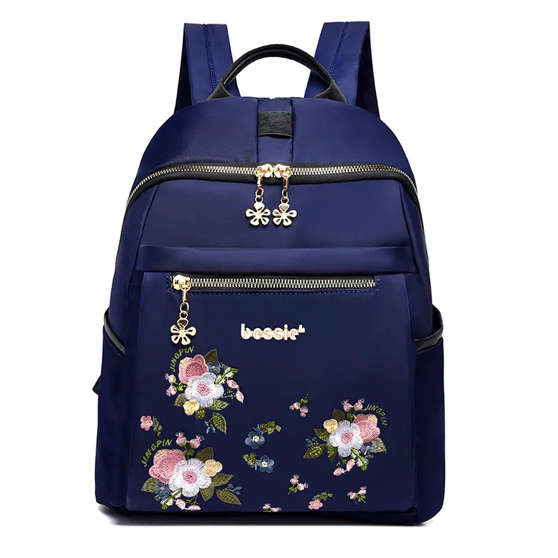 Оксфорд женский рюкзак модный женский маленький рюкзак школьный рюкзак для девочек-подростков Многофункциональный рюкзак с вышивкой Sac A Dos - Цвет: blue