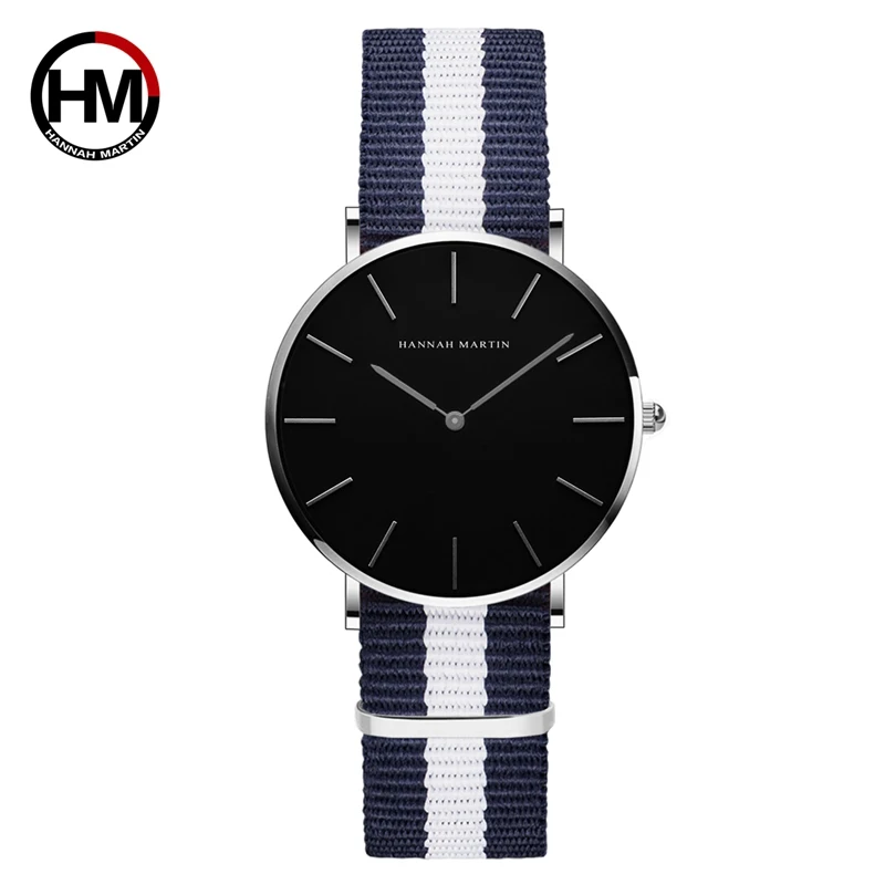 

2018 Hanna Martin Brand Luxury Fashion Watch Lady Ms. Nylon Quartz Watch Ladies Watch